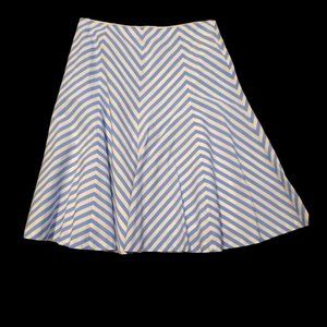 Ann Taylor Blue and White Flare Skirt Size 2